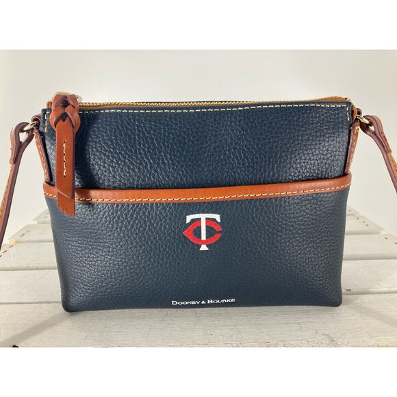 DOONEY & BOURKE, SMALL MINNESOTA TWINS LEATHER CROSSBODY BAG - Picture 1 of 15
